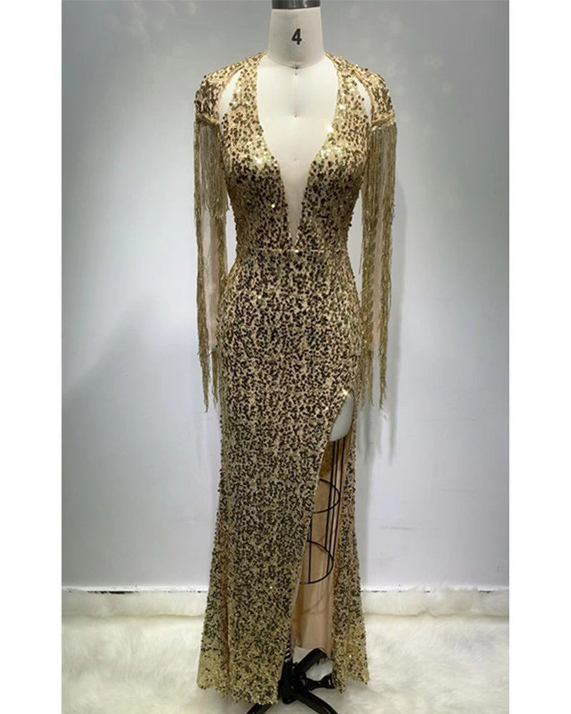 Isabelle Maxi Dress-Gold