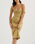 Carissa Midi Dress-Yellow