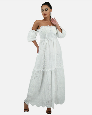 Valentina Maxi Dress-White