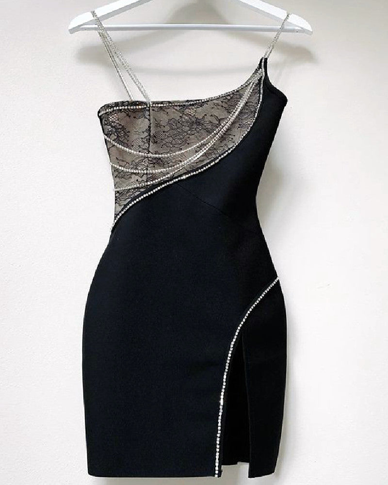 Audrina Mini Dress-Black