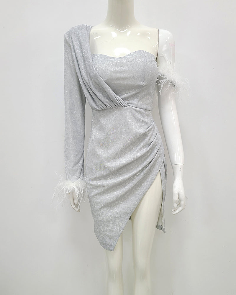 Leah Mini Dress - silver