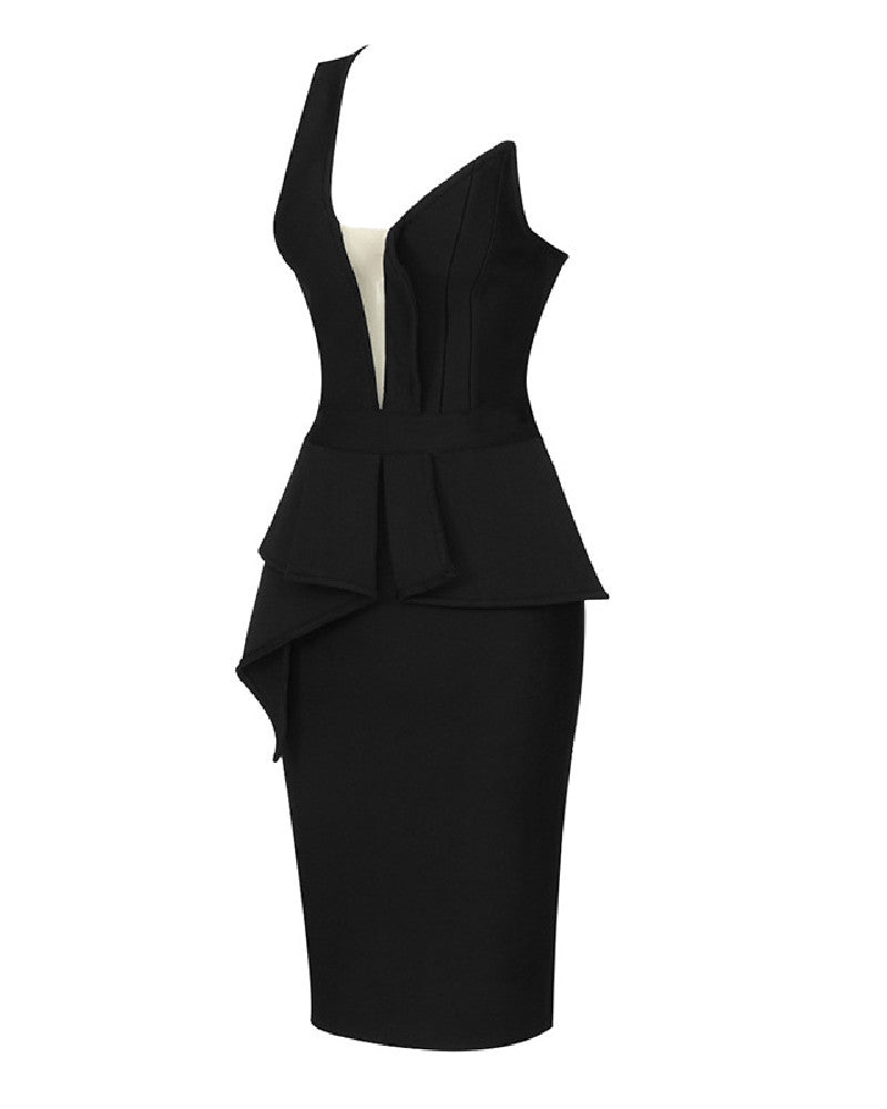 Bethany Midi Dress-Black