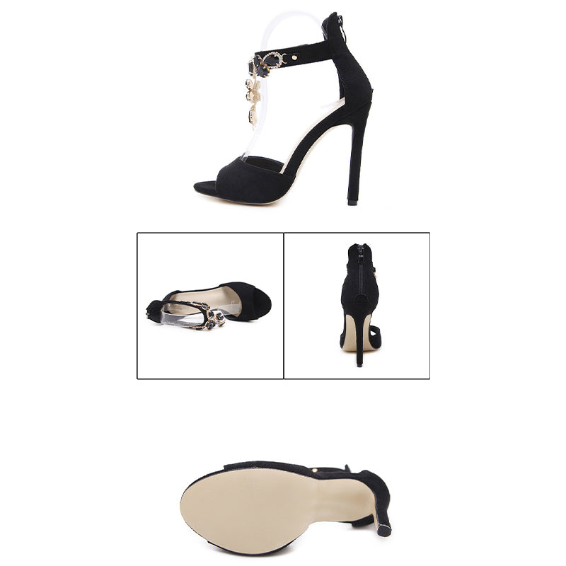 Gracie High-heel Sandals Shoes-Black