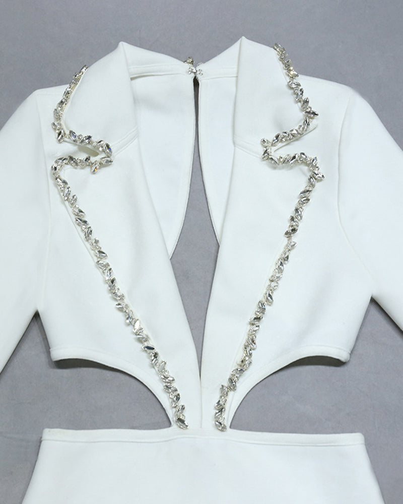 kimberly mini dress white Kimberly White Structured Mini Dress
