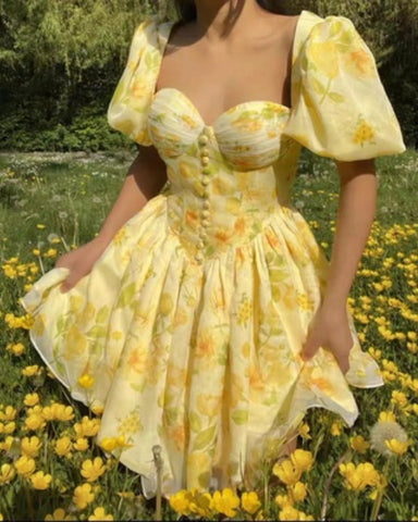 Gemma Mini Dress-Yellow
