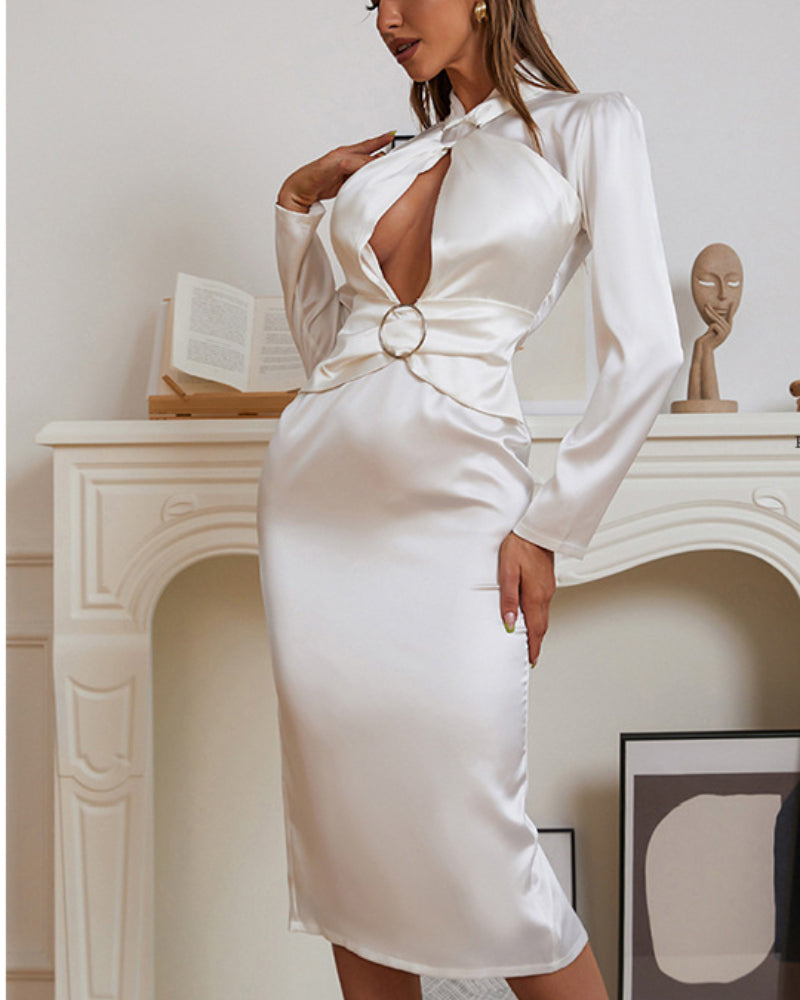 Azaria Midi Dress-White