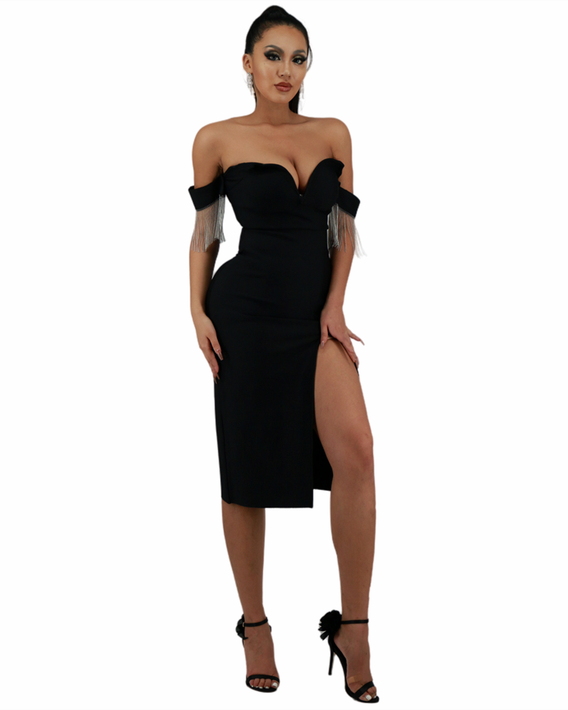 Kaleigh Midi Dress-Black