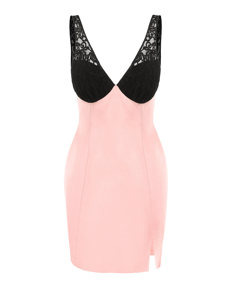 Caitlin Mini Dress-Pink