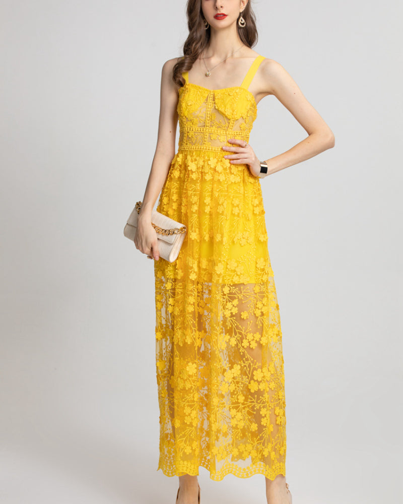 Brynlee Maxi Dress-Yellow