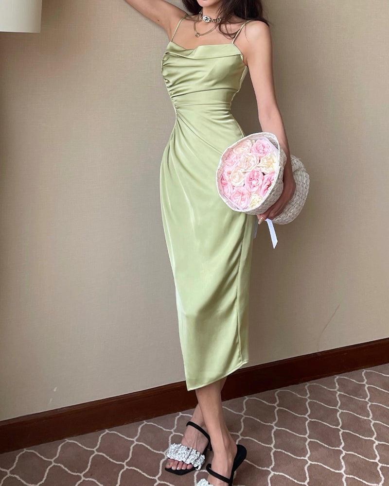 Eliana Midi Dress-Green bequeendress Eliana Midi Dress-Green bequeendress