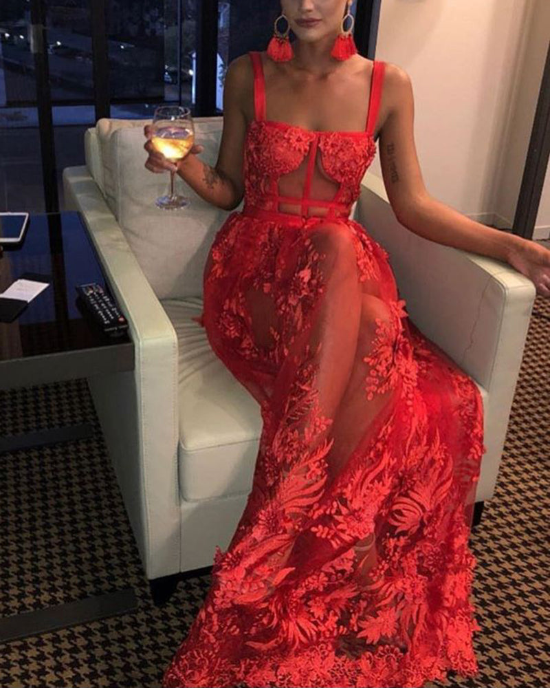 Elizabeth Maxi Dress-Red