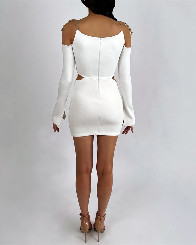 Jazlene Mini Dress-White