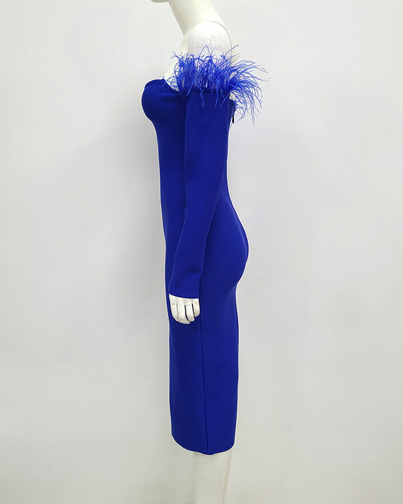 Destiny Midi Dress-Blue
