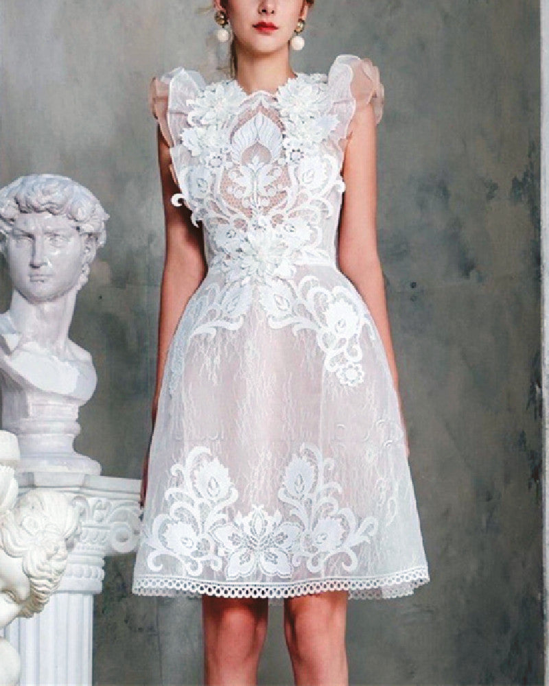 Marie Midi Dress -White