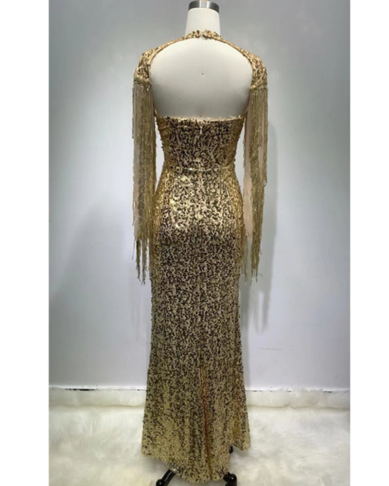 Isabelle Maxi Dress-Gold