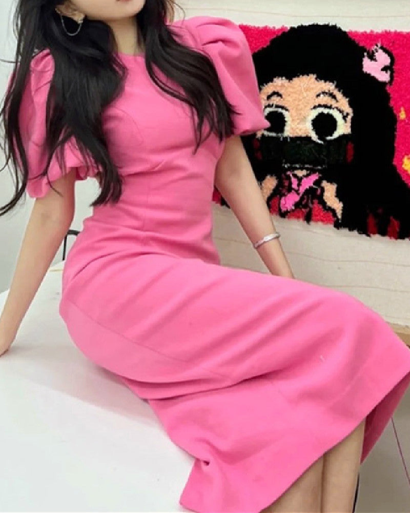 Mckayla Midi Dress-Pink