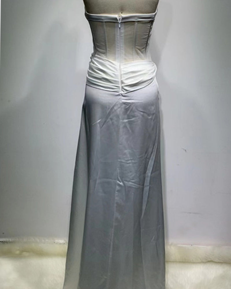 Katherine Maxi Dress-Silver