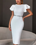Natalya Midi Dress-White