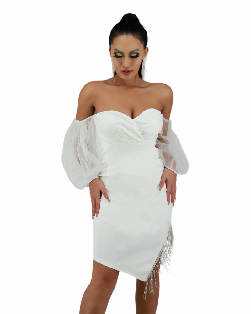 Harmony Midi Dress-White