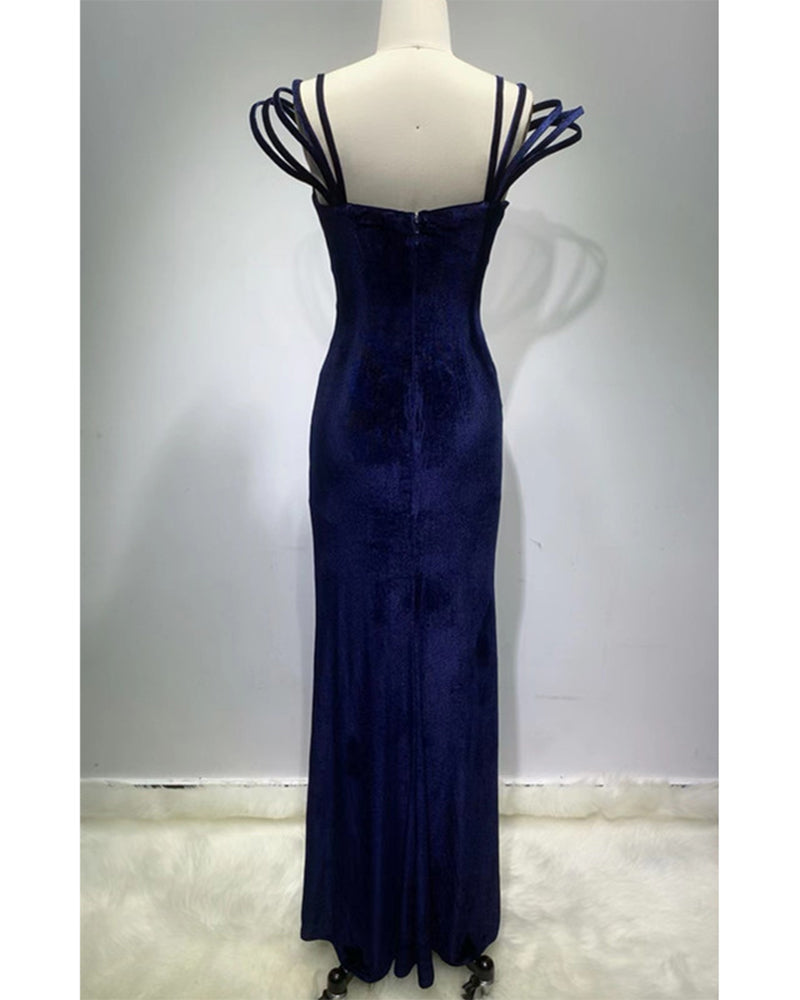 Autumn Maxi Dress-Blue