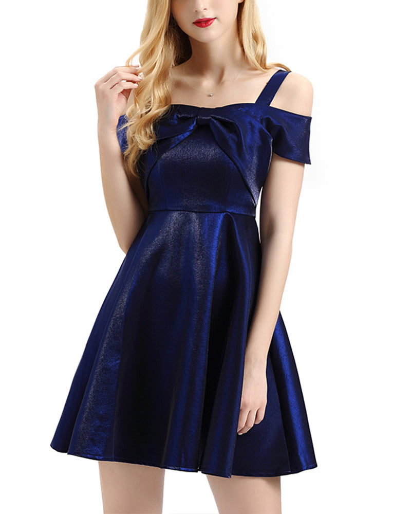 Elena Mini Dress-Navy