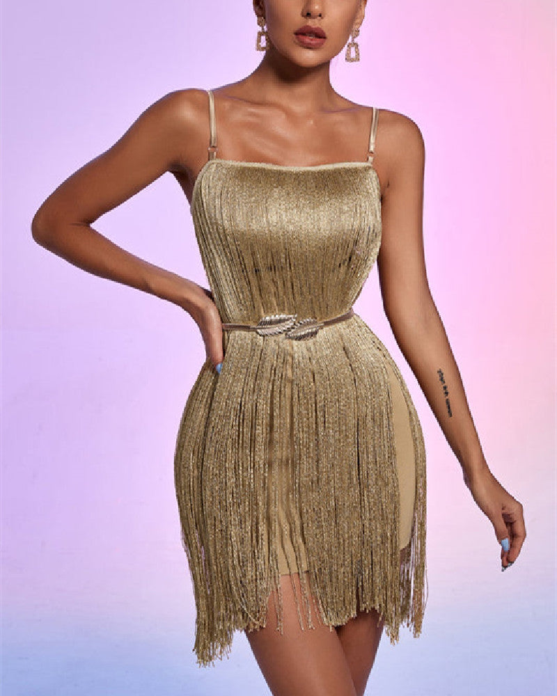 Ayla Mini Dress-Gold