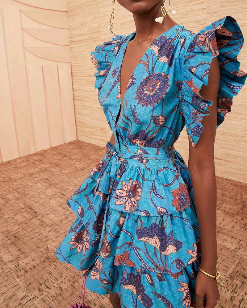 Heather Mini Dress-Blue