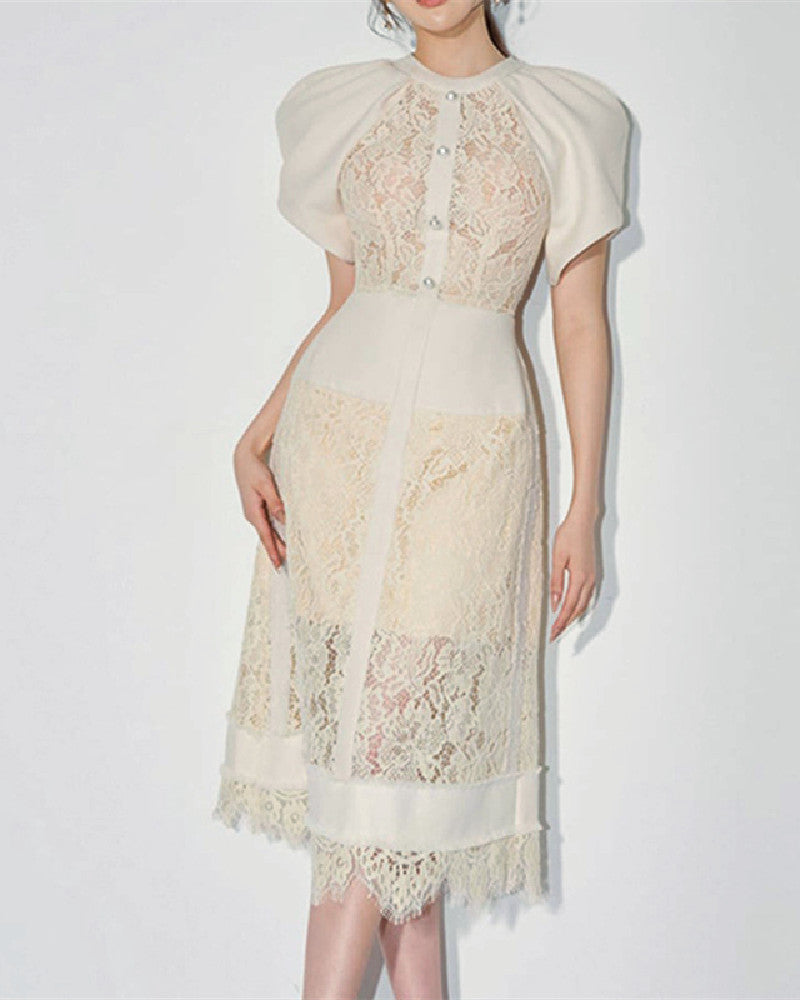 reina midi dress Fringed midi dress peach
