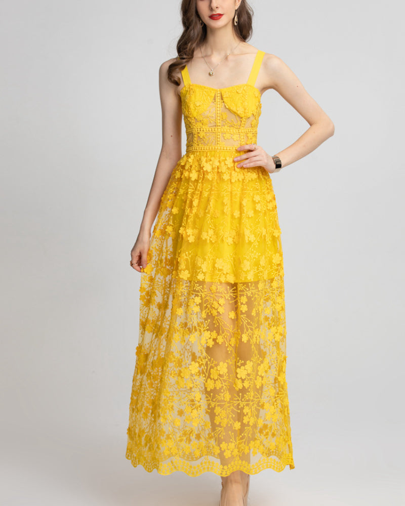 Brynlee Maxi Dress-Yellow