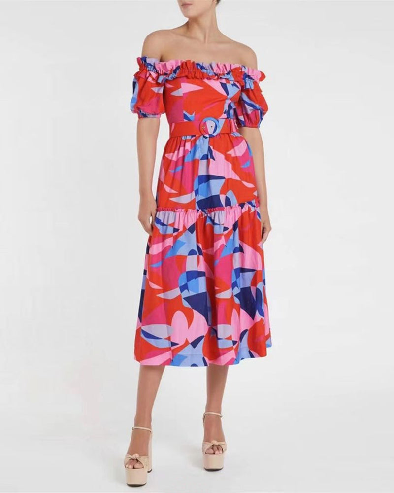 Vivian Midi Dress-Multicolored