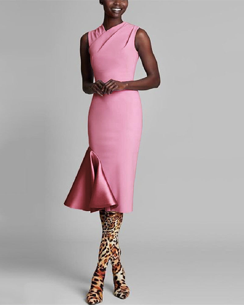 Aylin Midi Dress-Pink