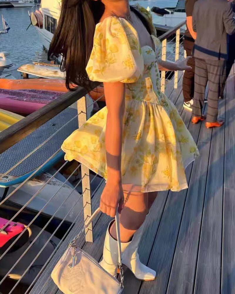 Gemma Mini Dress-Yellow