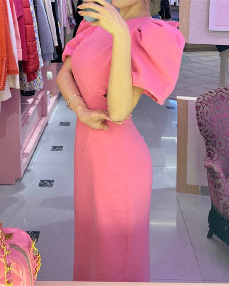 Mckayla Midi Dress-Pink