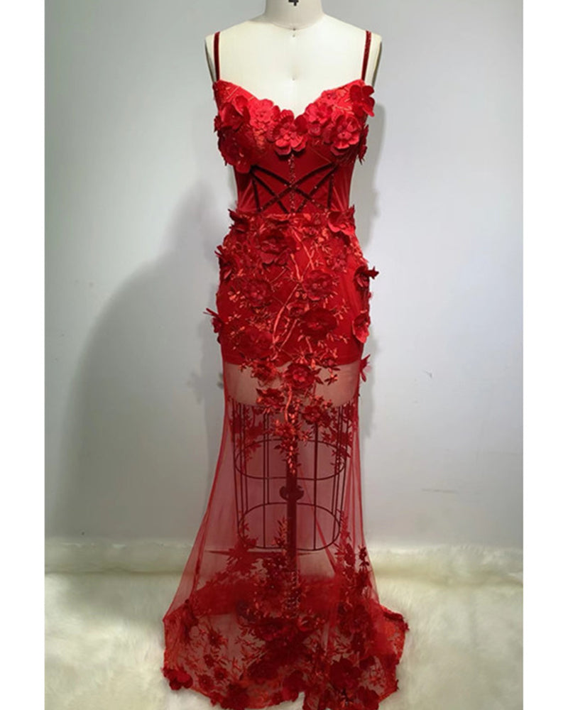 Sara Maxi Dress-Red