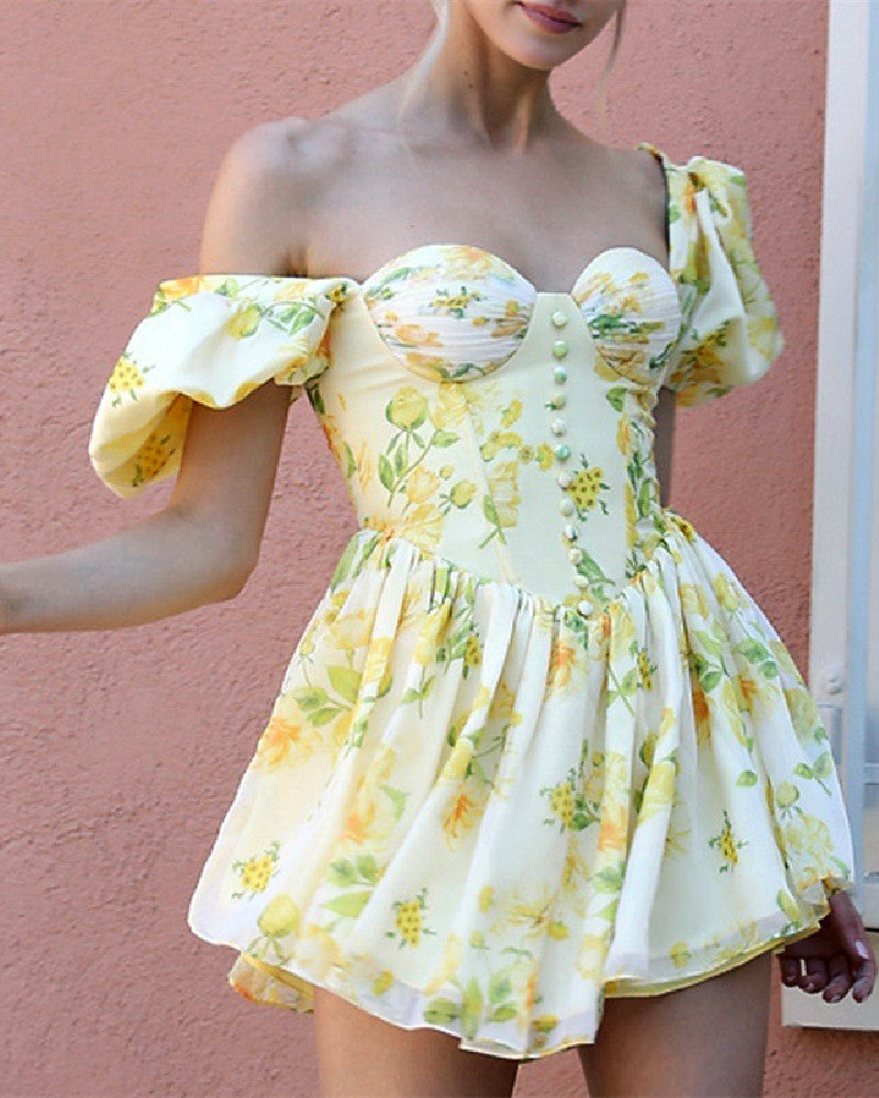 Emery Mini Dress-Yellow