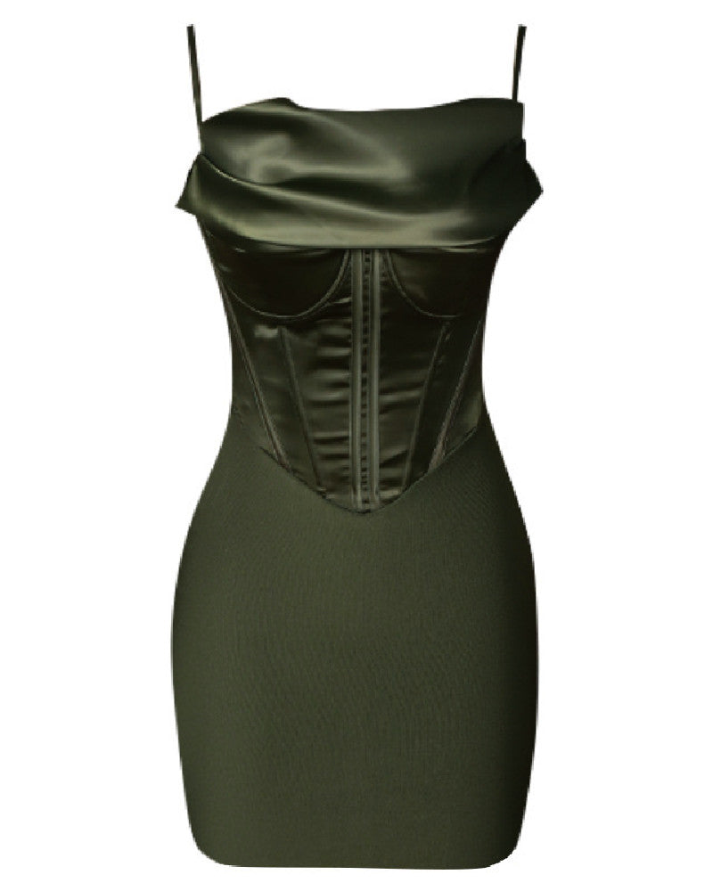 Houseofcb Olive Corset Slip Dress Elyse Mini Dress Green Bequeendress Houseofcb Olive Corset Slip Dress Elyse Mini Dress Green Bequeendress
